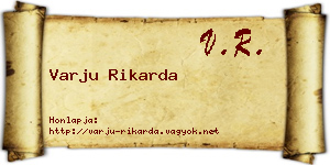 Varju Rikarda névjegykártya